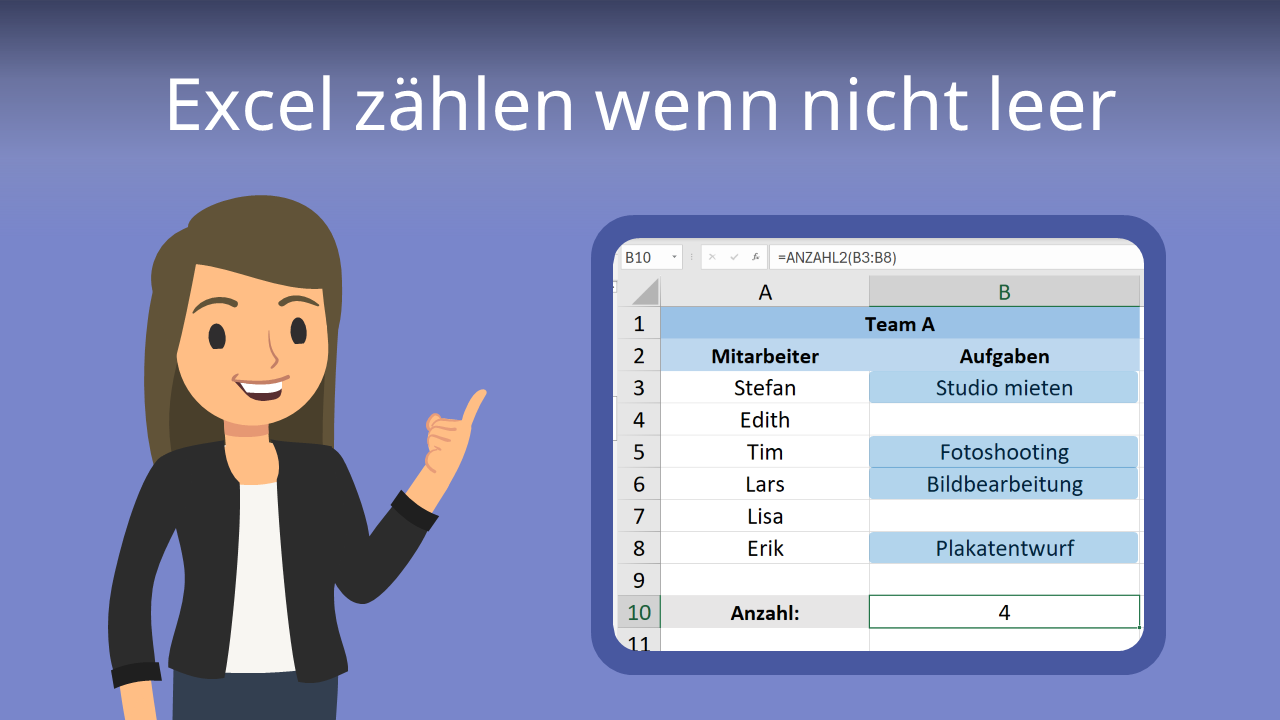 Excel Formel Wenn Zelle Nicht Leer Excel zählen, wenn nicht leer • Formel und Anleitung · [mit Video]