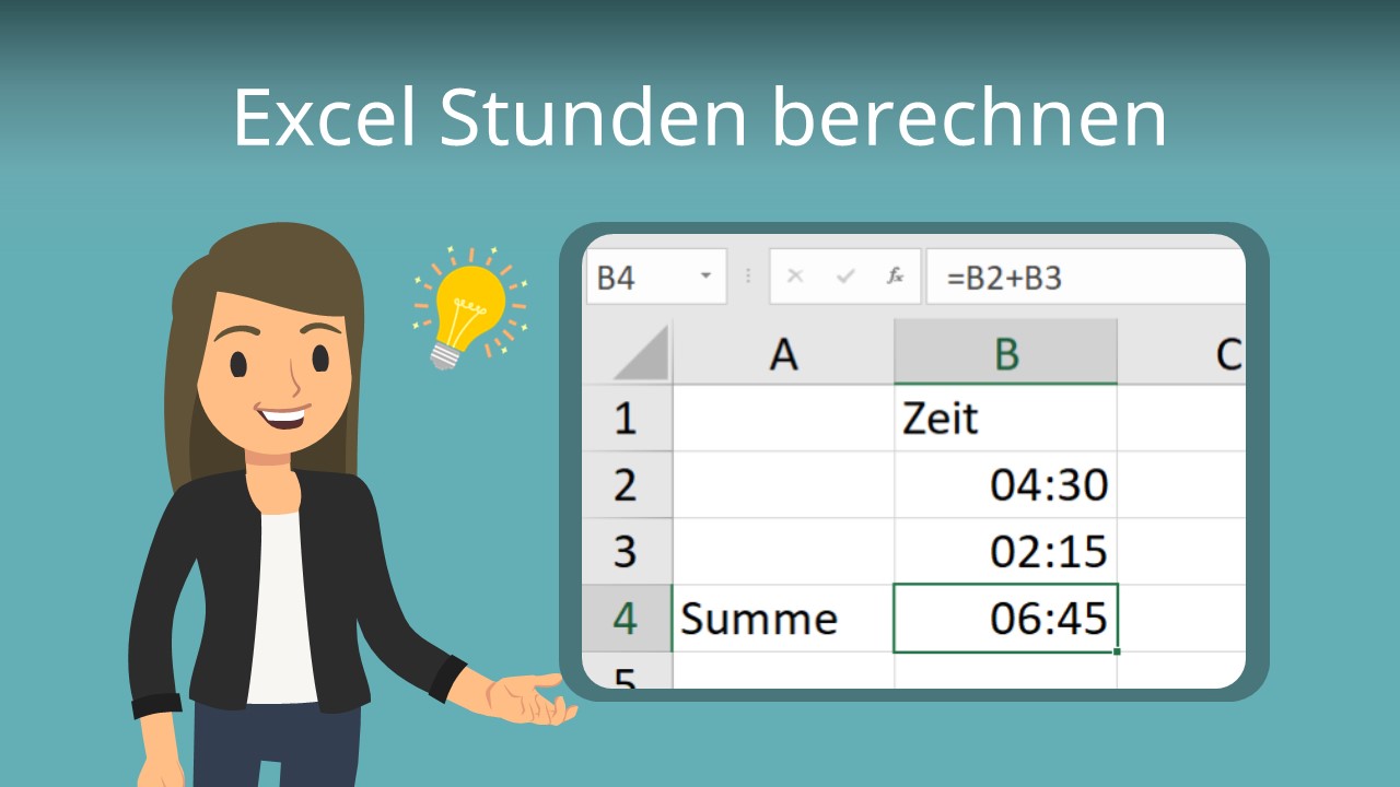 Excel Stunden berechnen • Summieren & Subtrahieren · [mit Video]