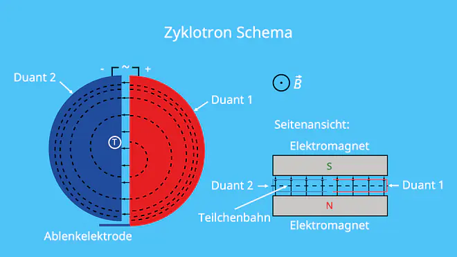 Zyklotron, Duanten, Aufbau, Schema