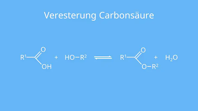 Veresterung, Carbonsäure, Dehydratisierung, OH-Gruppe, Alkohol