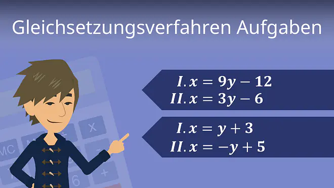 Zum Video: Gleichsetzungsverfahren Aufgaben