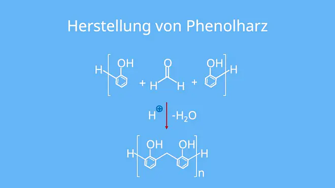 Polykondensation, Phenol, Formaldehyd, Kondensationsreaktion