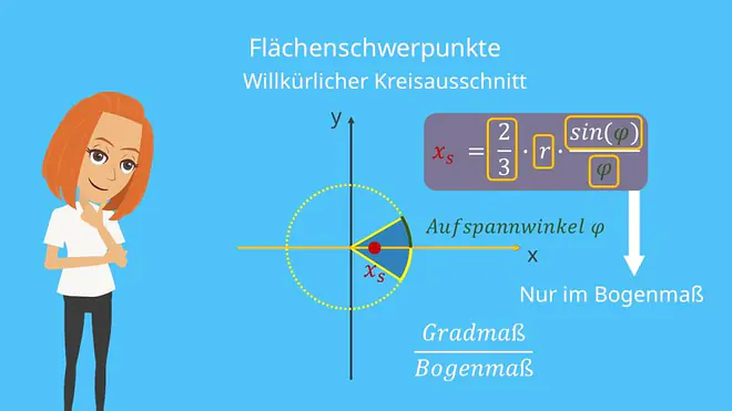 Schwerpunkt Kreisausschnitt Flächenschwerpunkt Kreisausschnitt Schwerpunkt berechnen