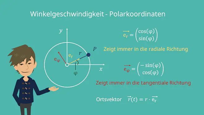 Winkelgeschwindigkeit, Einheitskreis, Ortsvektor, Tangente, Radius, Winkelbeschleunigung, Radius