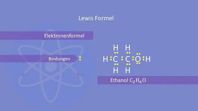 Lewis Formel, Ethanol, Elektronenformel