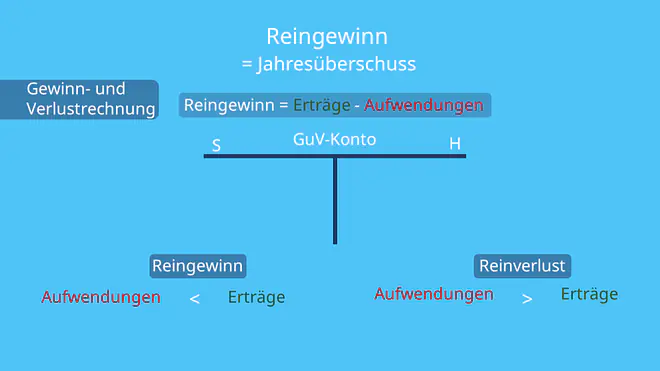 Reingewinn und Reinverlust berechnen, Formel, Berechnung, GuV