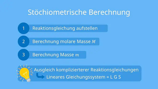 Stöchiometrie, stöchiometrische Berechnung