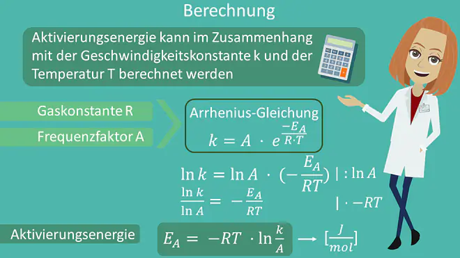 Aktivierungsenergie berechnen, Aktivierungsenergie Berechnung