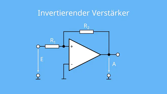 invertierenden Verstärker, Eingangsspannung, Ausgangsspannung, Gegenkoppeln, Massenpotential, Differenzspannung