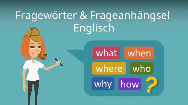 Zum Video: Fragewörter & Frageanhängsel Englisch