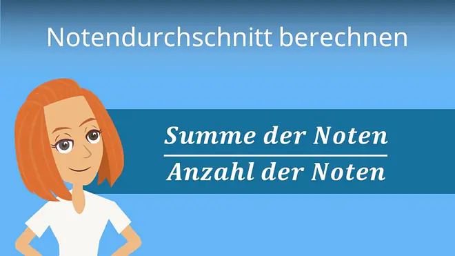 Zum Video: Notendurchschnitt berechnen