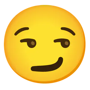Das Bild zeigt den verschmitzt lächelnden Emoji.