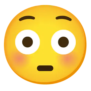 Das Bild zeigt den Emoji mit dem erröteten Gesicht.