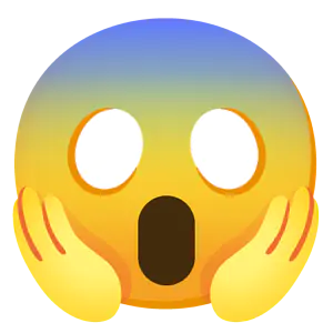 Das Bild zeigt den Emoji mit dem schockierten Gesicht. 