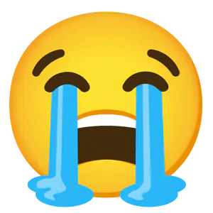 Das Bild zeigt den heftig weinenden Emoji. 