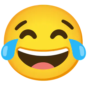 Das Bild zeigt den lachenden Emoji mit Tränen.