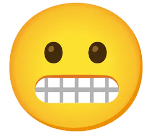 Das Bild zeigt den gequälten Emoji.
