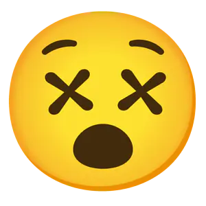 Das Bild zeigt den benommenen Emoji.