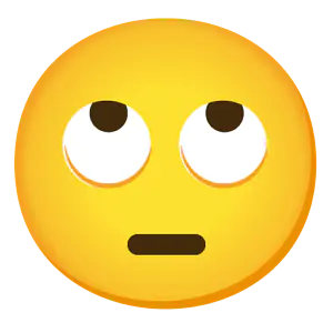Das Bild zeigt den Emoji mit rollenden Augen.