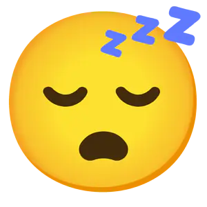 Das Bild zeigt den schlafenden Emoji.