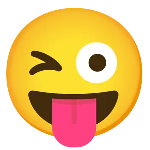 Das Bild zeigt den schelmisch guckenden Emoji.