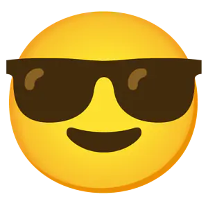 Das Bild zeigt den Emoji mit Sonnenbrille. 