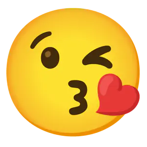 Das Bild zeigt den küssenden Emoji mit Herz.
