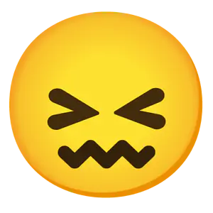 Das Bild zeigt den bestürzt aussehenden Emoji.
