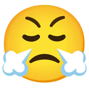 Das Bild zeigt den schnaubenden Emoji.