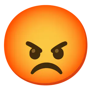 Das Bild zeigt den roten, sehr wütenden Emoji.