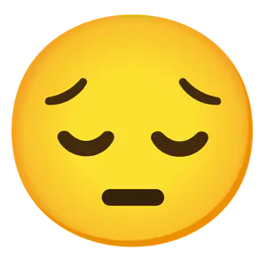 Das Bild zeigt den Emoji, der enttäuscht guckt. 