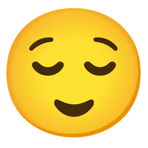 Das Bild zeigt den Emoji, der erleichtert guckt. 
