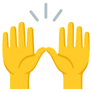 Das Bild bildet zwei nach oben gestreckten Handflächen ab, Begeisterung symbolisieren.