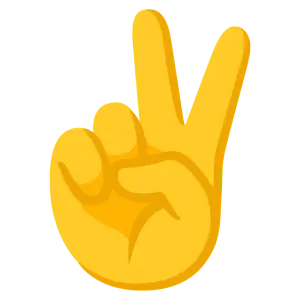 Das Bild zeigt Zeige- und Mittelfinger ausgestreckt in einem „V“. Es steht für Frieden oder Sieg.