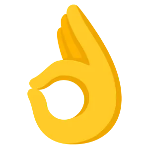 Das Bild zeigt das „OK“-Hand-Emoji, bei dem Daumen und Zeigefinger einen Kreis bilden. 