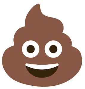 Das Bild zeigt das Kothäufchen mit Gesicht