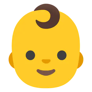 Das Bild zeigt ein Baby-Emoji.