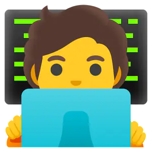 Das Bild zeigt eine Person vorm Laptop.
