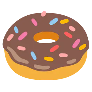 Das Bild zeigt einen Donut mit Schokoglasur und bunten Streuseln.