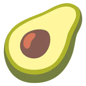 Das Bild zeigt eine aufgeschnittene Avocado.