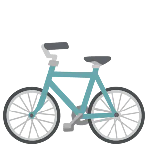 Das Bild zeigt ein blaues Fahrrad.