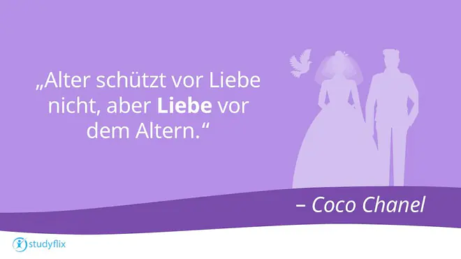 „Alter schützt vor Liebe nicht, aber Liebe vor dem Altern.`` -- Coco Chanel