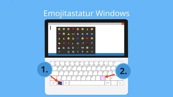 Emoji-Tastatur unter Windows öffnen: Anleitung mit Tastenkombination Windows-Taste + Punkt zur Eingabe von Herz-Emojis