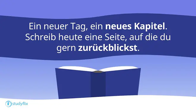 Ein neuer Tag, ein neues Kapitel. Schreib heute eine Seite, auf die du gern zurückblickst.