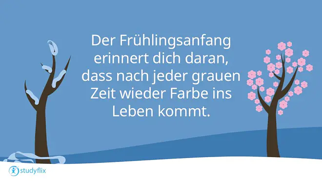 „Der Frühlingsanfang erinnert dich daran, dass nach jeder grauen Zeit wieder Farbe ins Leben kommt.“