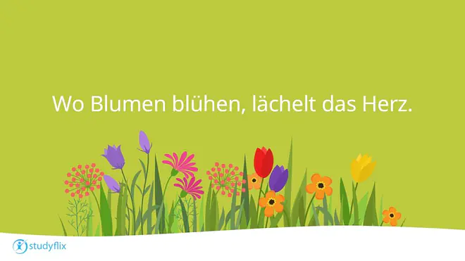 „Wo Blumen blühen, lächelt das Herz.“