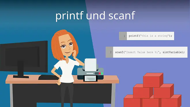 Zum Video: printf und scanf