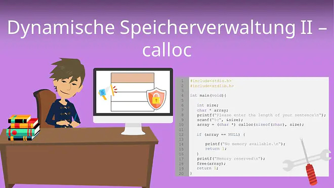 Zum Video: Dynamische Speicherverwaltung II - calloc