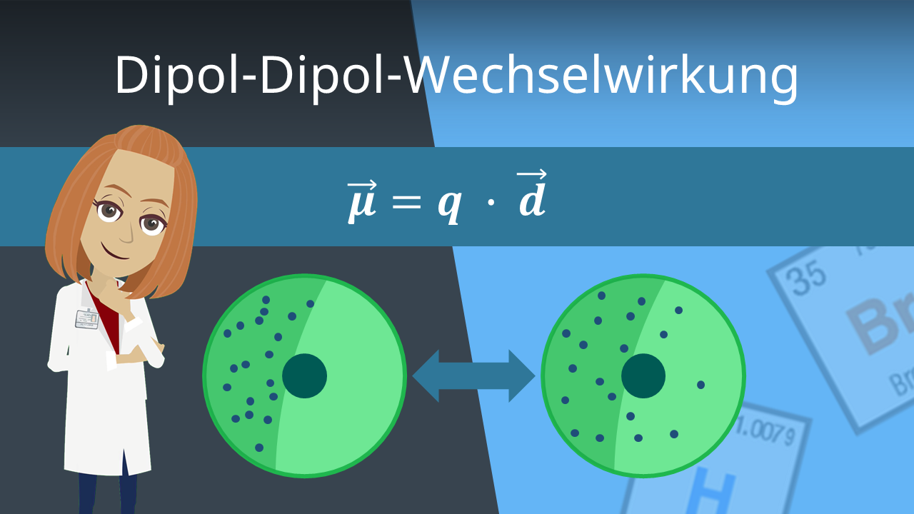 Dipol-Dipol-Wechselwirkung • Ursache, Dipolmoment · [mit Video]