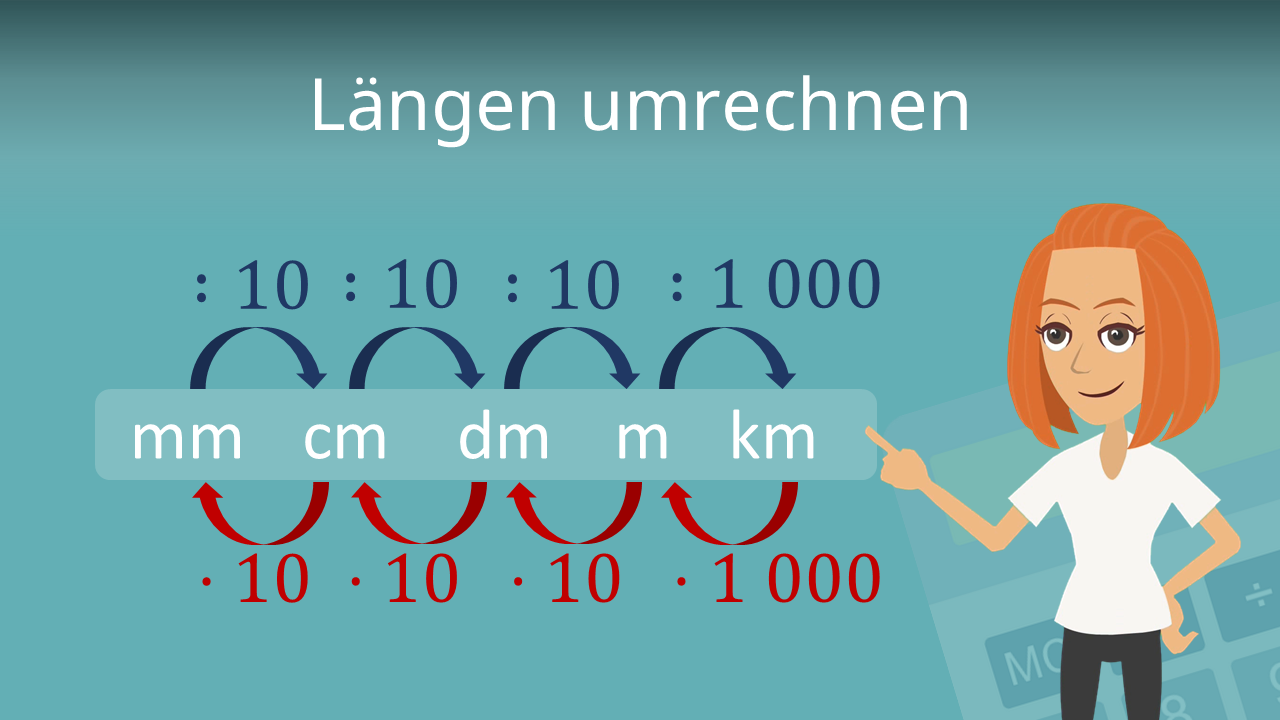 Längen umrechnen • m in mm, km in cm · [mit Video]